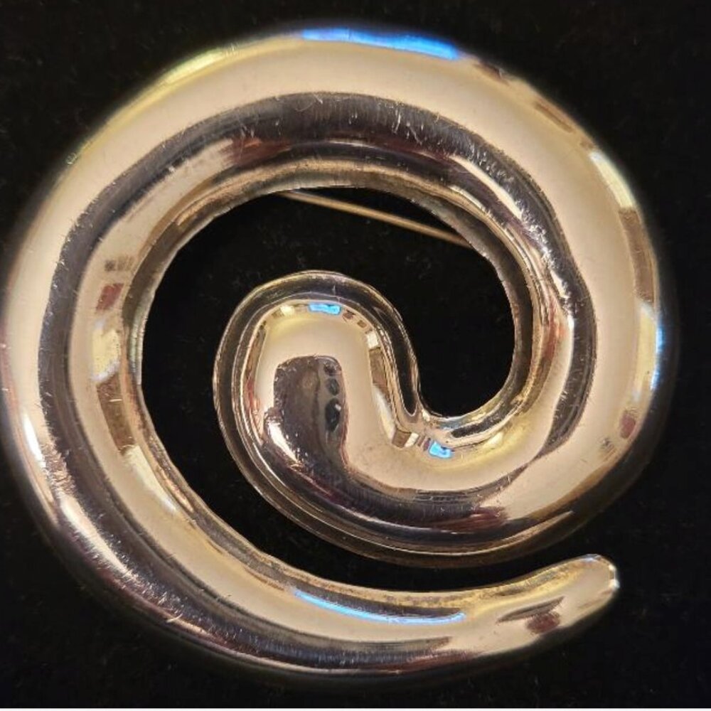 Taxco Sterling Silver Spiral Brooch